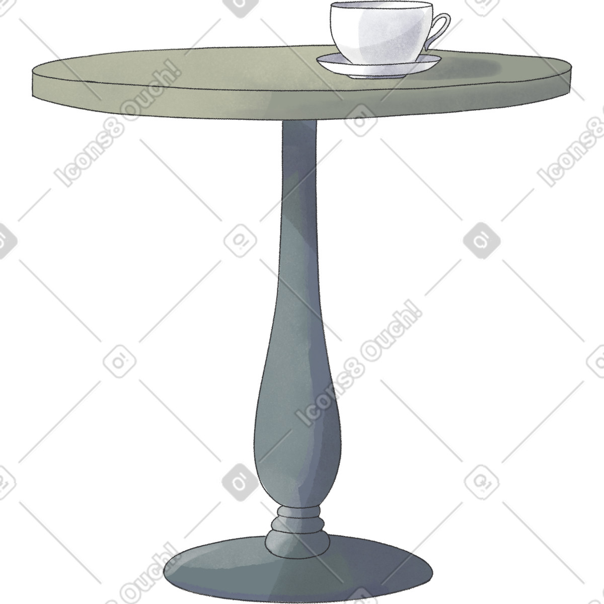 Table with cup illustrazione in stile Seasons scarica in PNG, SVG