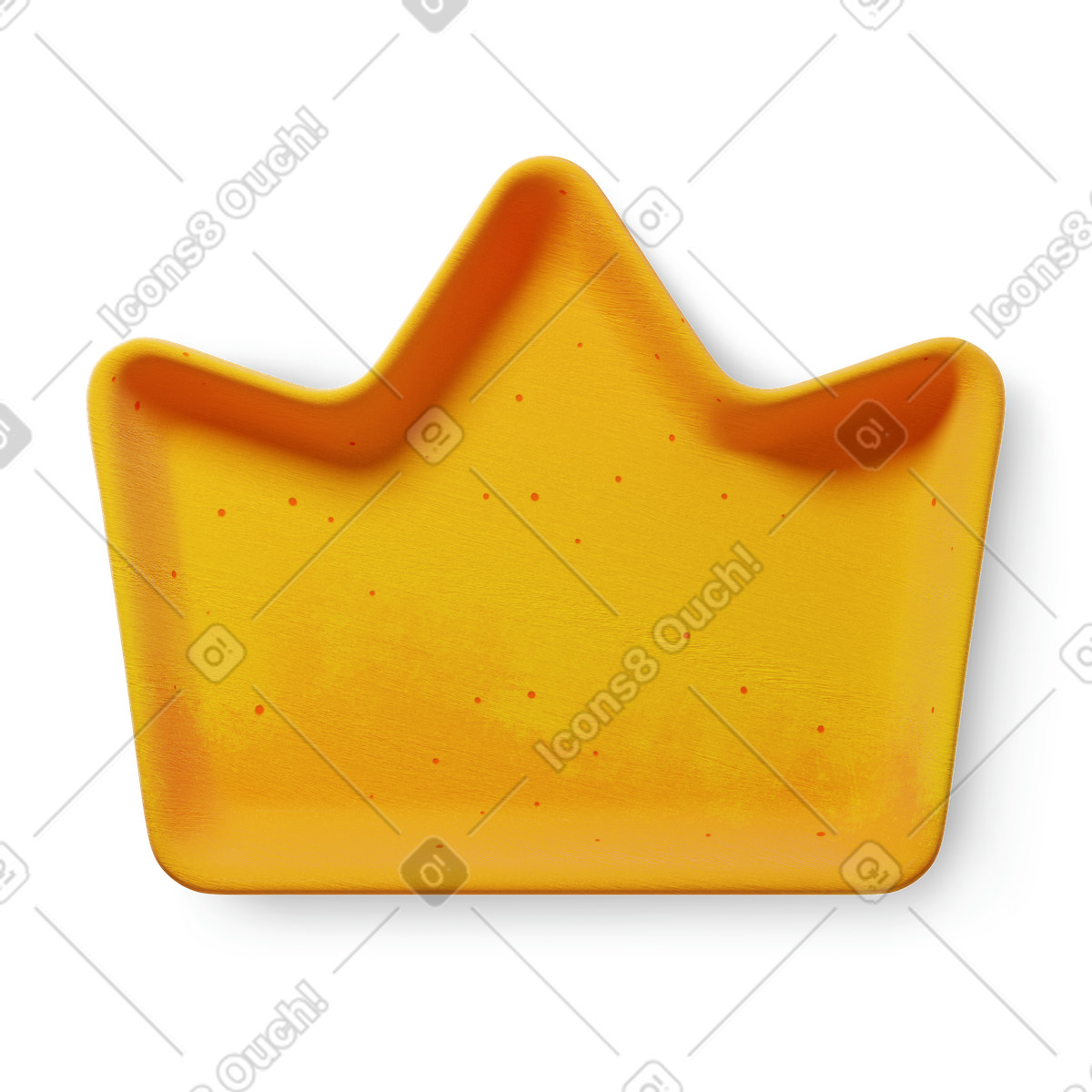 Orange Crown illustration in 3D Microsoft Fluent style download in PNG, SVG