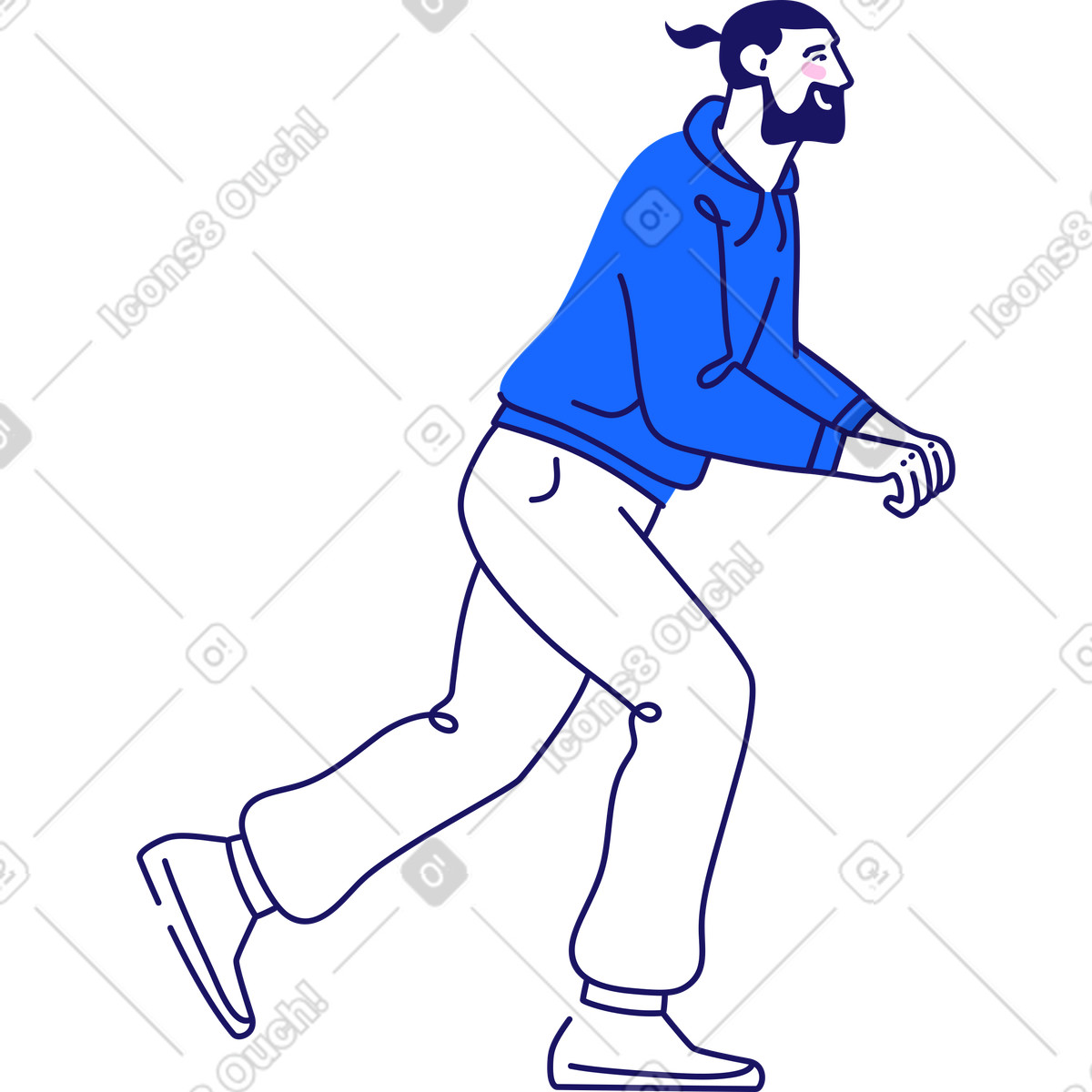Uomo illustrazione in stile Matey scarica in PNG, SVG