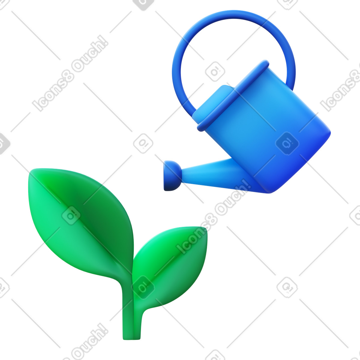 Garden illustration in 3D Fluency style download in PNG, SVG