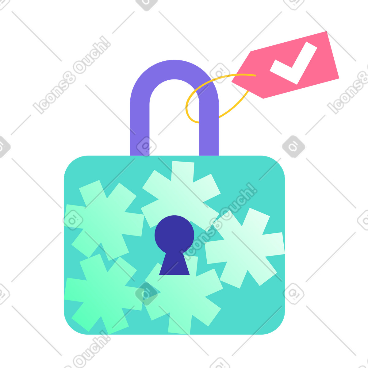 Security Padlock for Digital Safety illustration in PNG, SVG