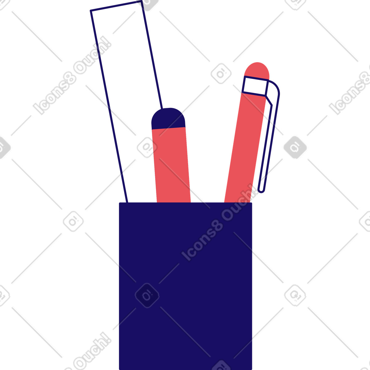 Ilustración Taza de papelería en estilo Bendy a descargar en PNG y SVG