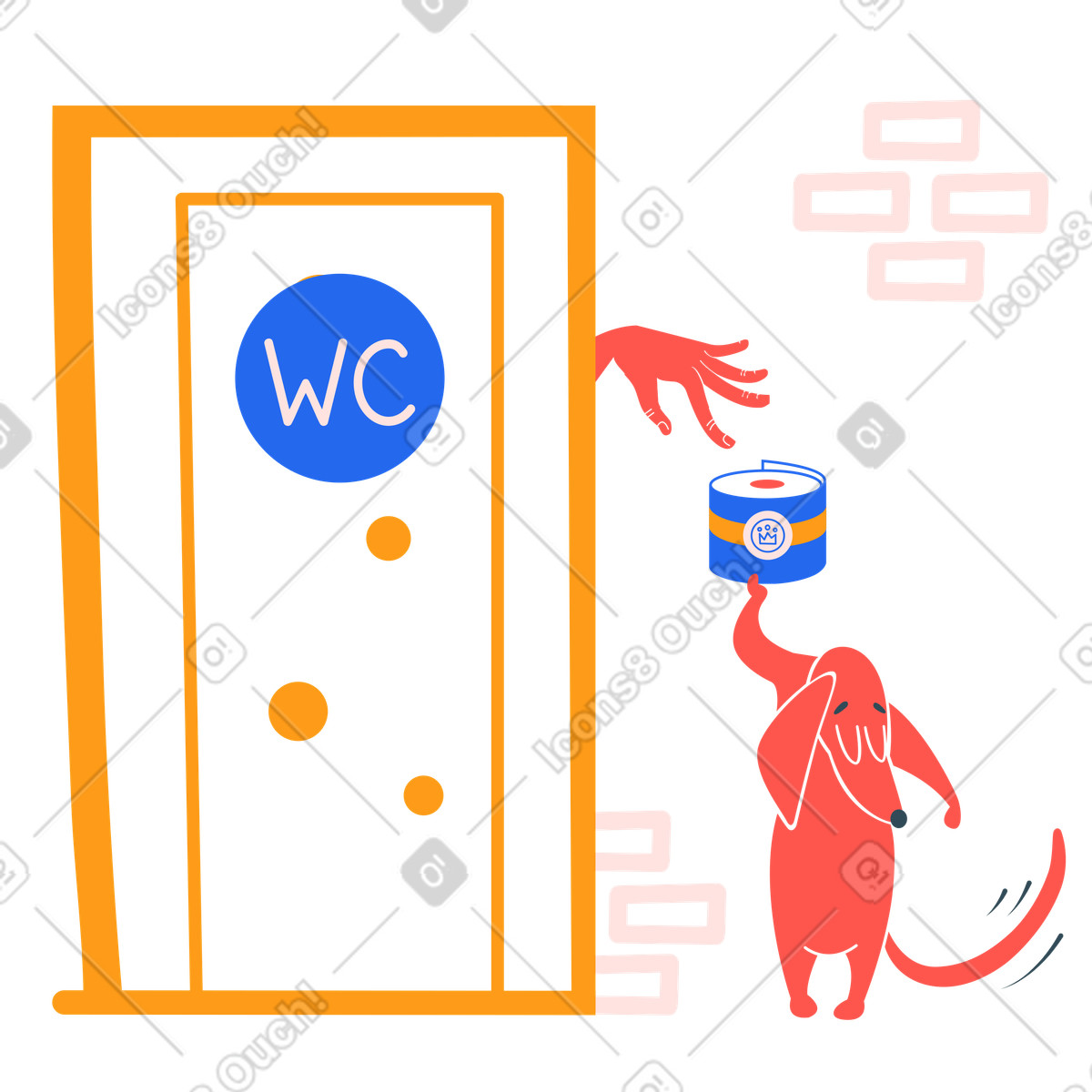 Passa la carta igienica! illustrazione in stile Kingdom scarica in PNG, SVG