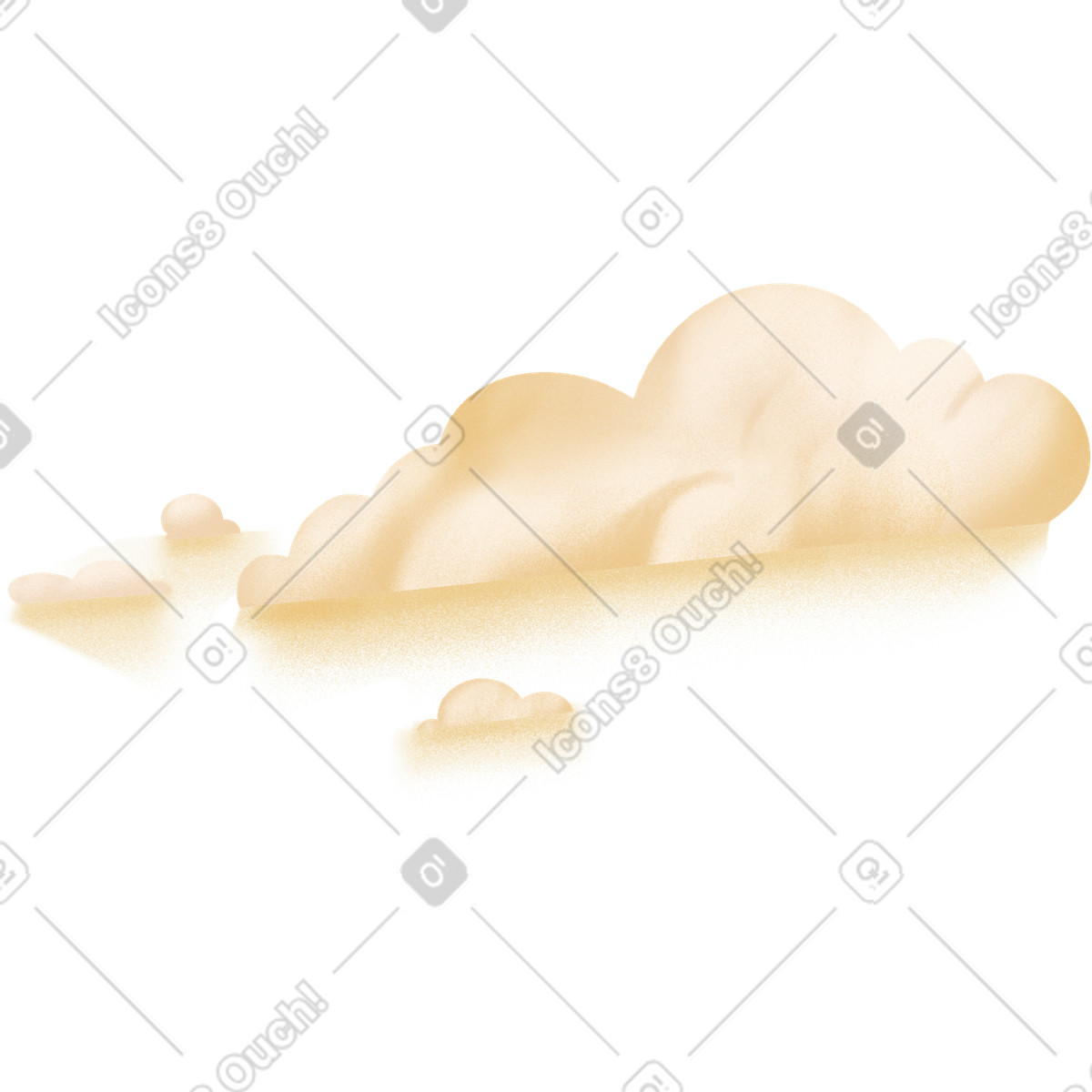 White clouds illustration in Gleam style download in PNG, SVG