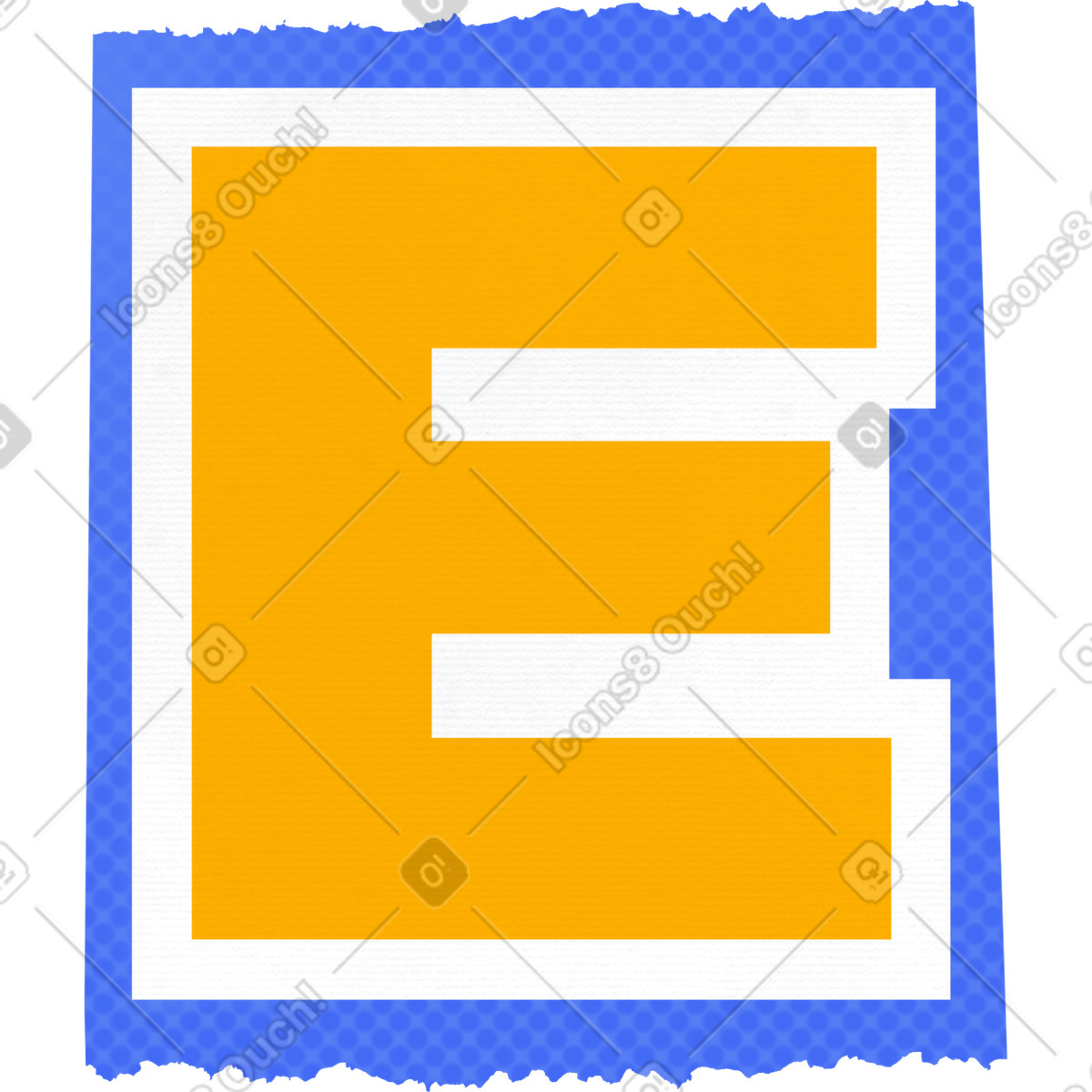 Ilustración Collage capital letter e en estilo Paper Cut a descargar en PNG y SVG
