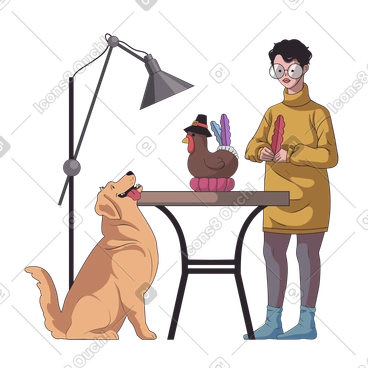 Making Thanksgiving Decorations PNG, SVG