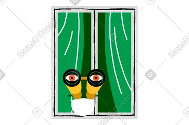 Gazing through the window PNG, SVG