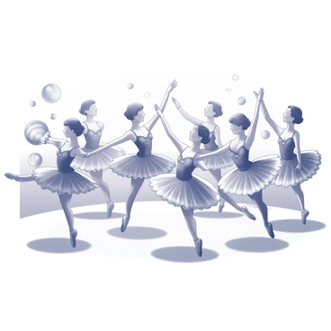 A scene from the Nutcracker ballet with dancers in colorful costumes