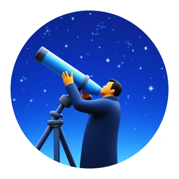 An astronomer adjusting a telescope for stargazing under a clear night sky