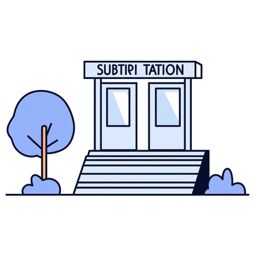 The entrance of a subway station features a wide set of stairs leading downwards, flanked by tall glass doors that reflect light. The station's name is displayed prominently above the entrance in bold letters. A gentle breeze stirs the nearby leaves of a small tree planted beside the entrance. The scene is devoid of any people, creating a quiet and calm atmosphere. The colors are muted, with shades of gray and hints of blue in the surroundings.