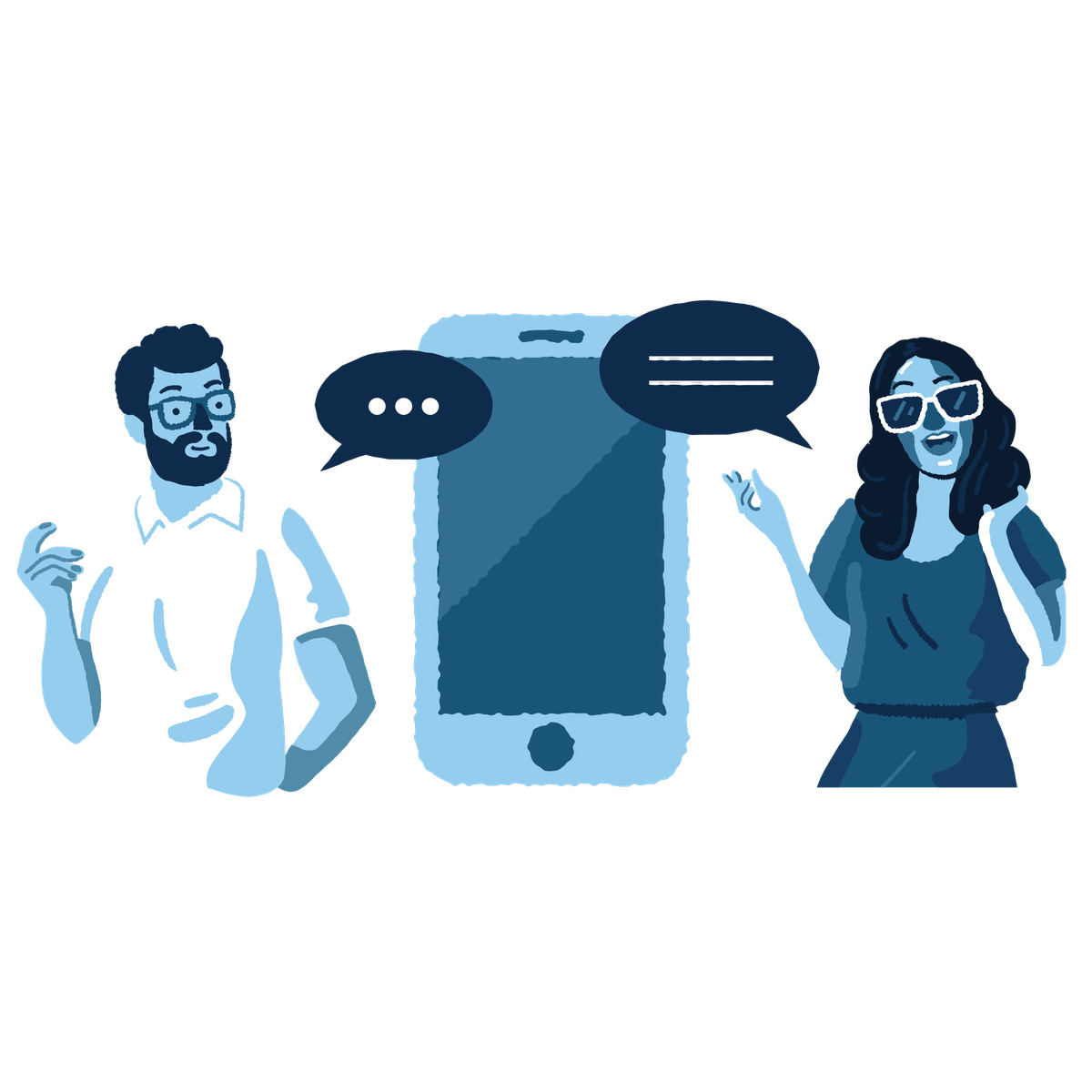Online dating illustration in PNG, SVG