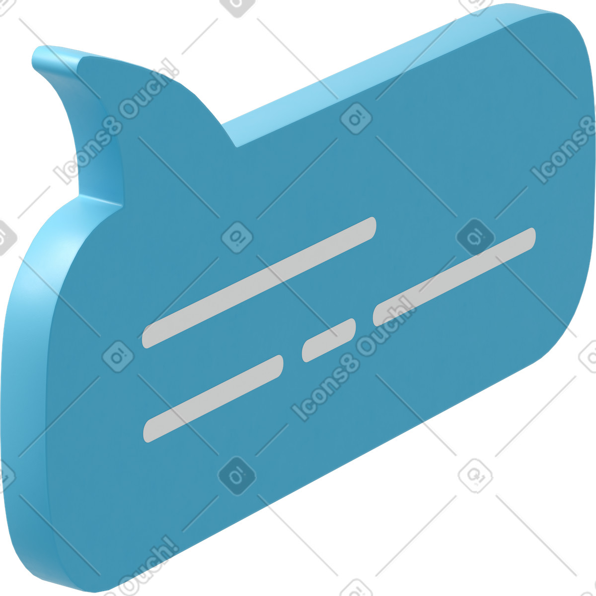 Blue speech bubble to the right illustration in PNG, SVG