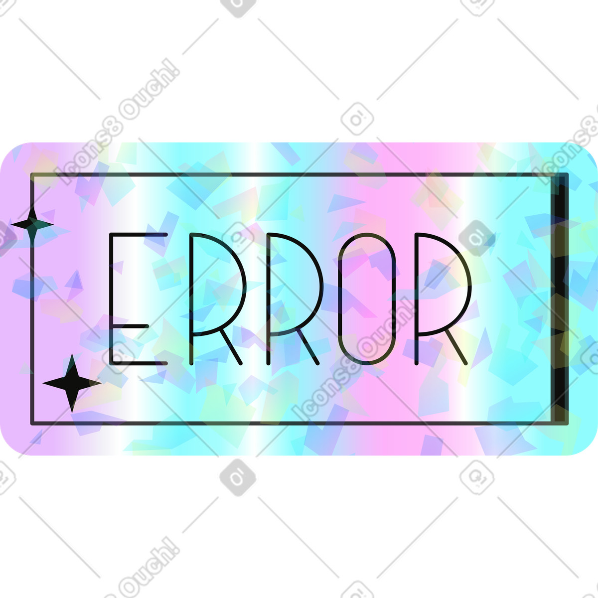 Errore illustrazione in stile Holostickers scarica in PNG, SVG