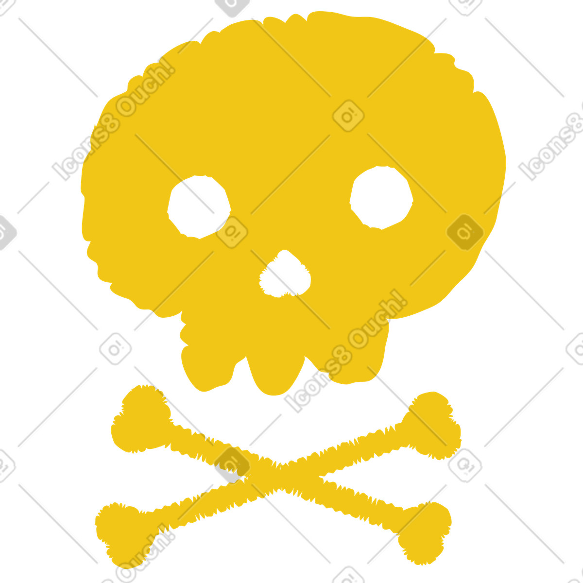 Schädel-Illustration im Bermuda-Stil als Download in PNG, SVG