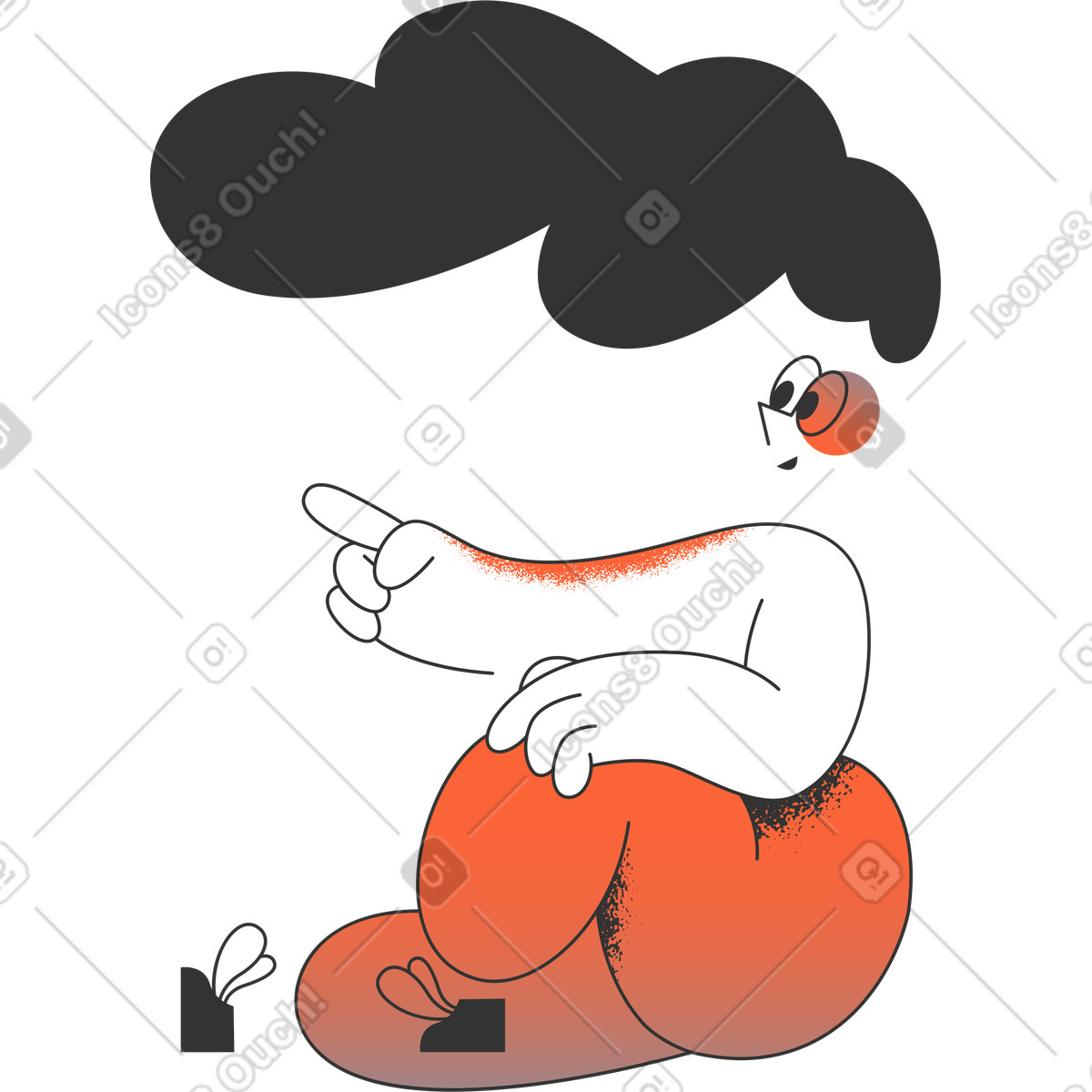 Mädchen-Illustration im Crayon-Stil als Download in PNG, SVG