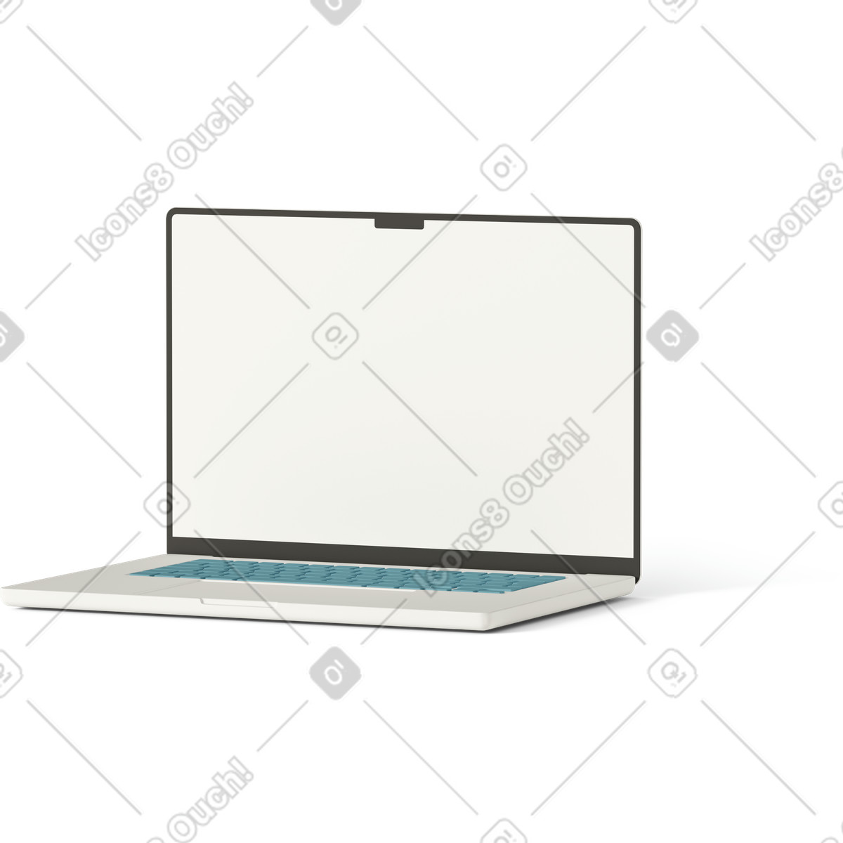 Иллюстрация Laptop white screen в стиле 3D Casual life — скачать в форматах PNG, SVG