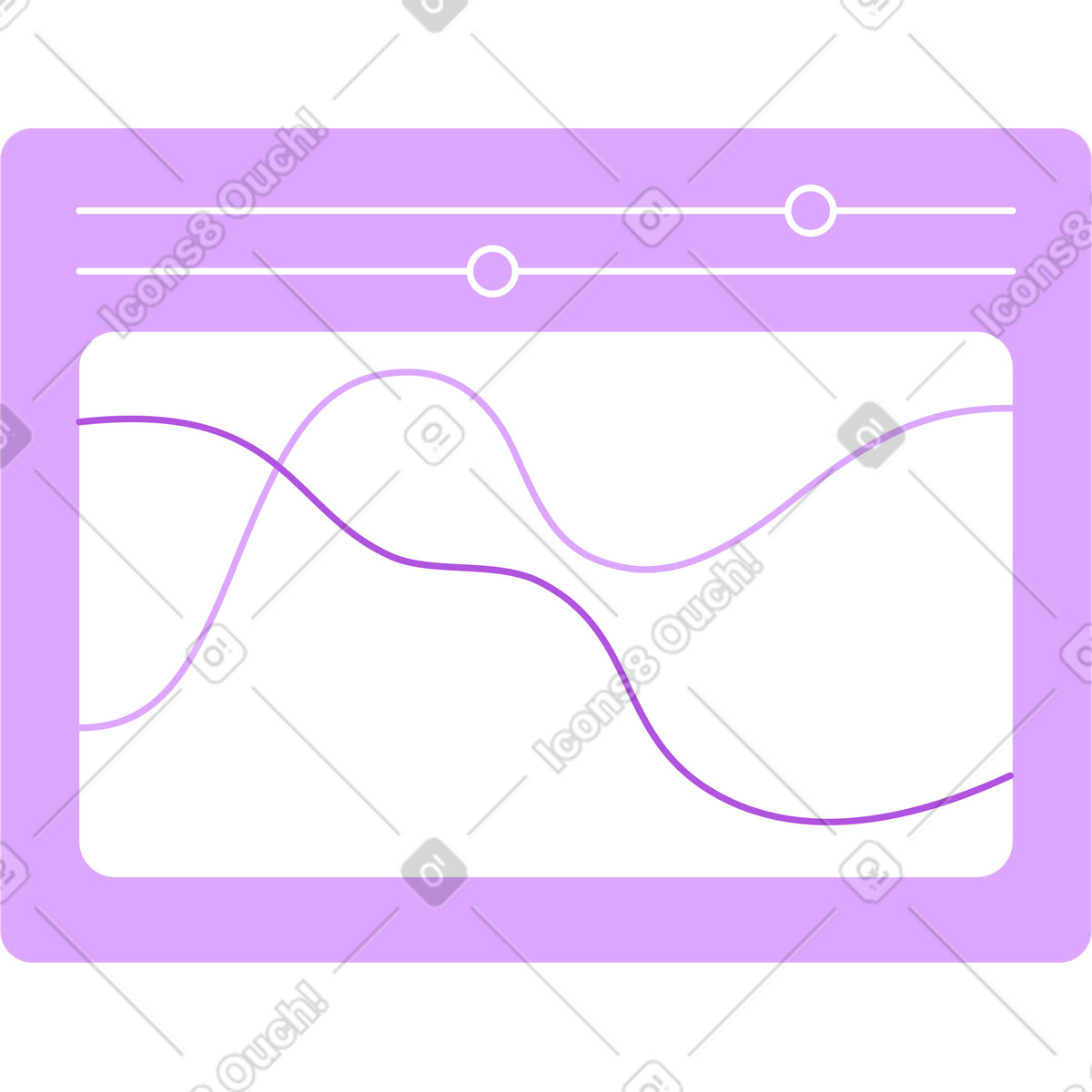 下载 Grapy 风格的 带有两个滑块的紫色分析窗口 插画，支持 PNG、SVG 格式