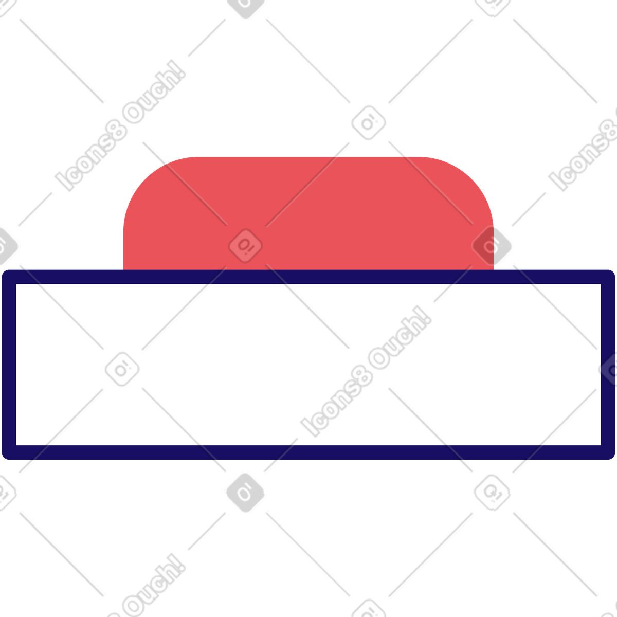 Roter knopf-Illustration im Bendy-Stil als Download in PNG, SVG
