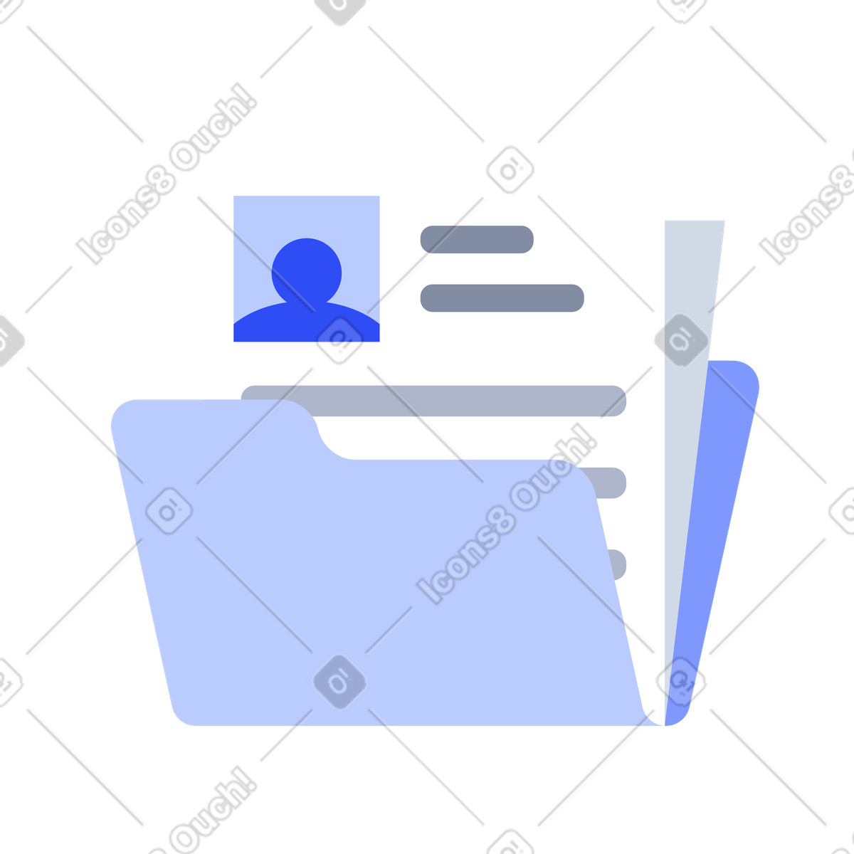 Folder with candidate profile for HR recruitment and hiring illustration in System style download in PNG, SVG