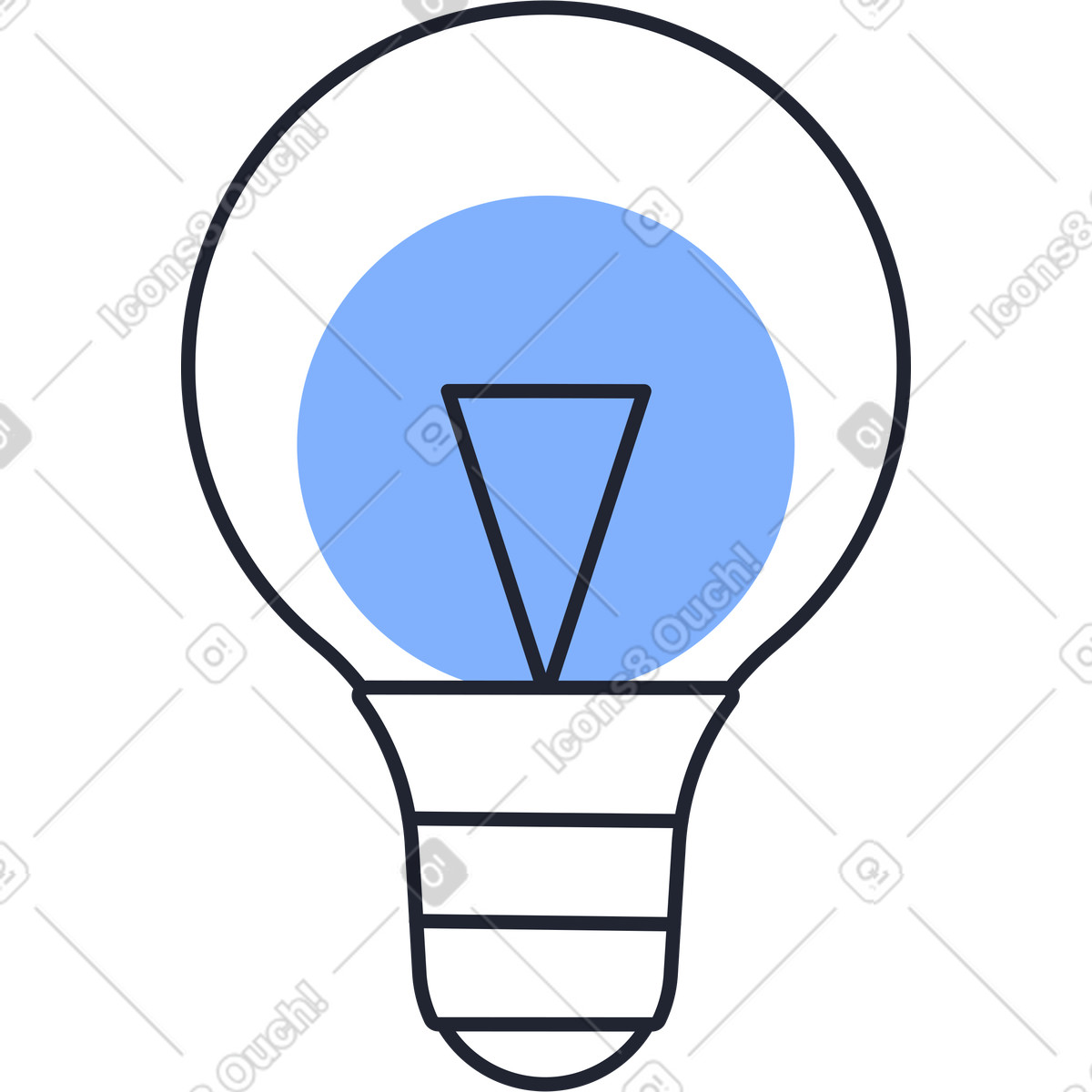 Ilustração de Lâmpada em no estilo Pablita para baixar em PNG, SVG