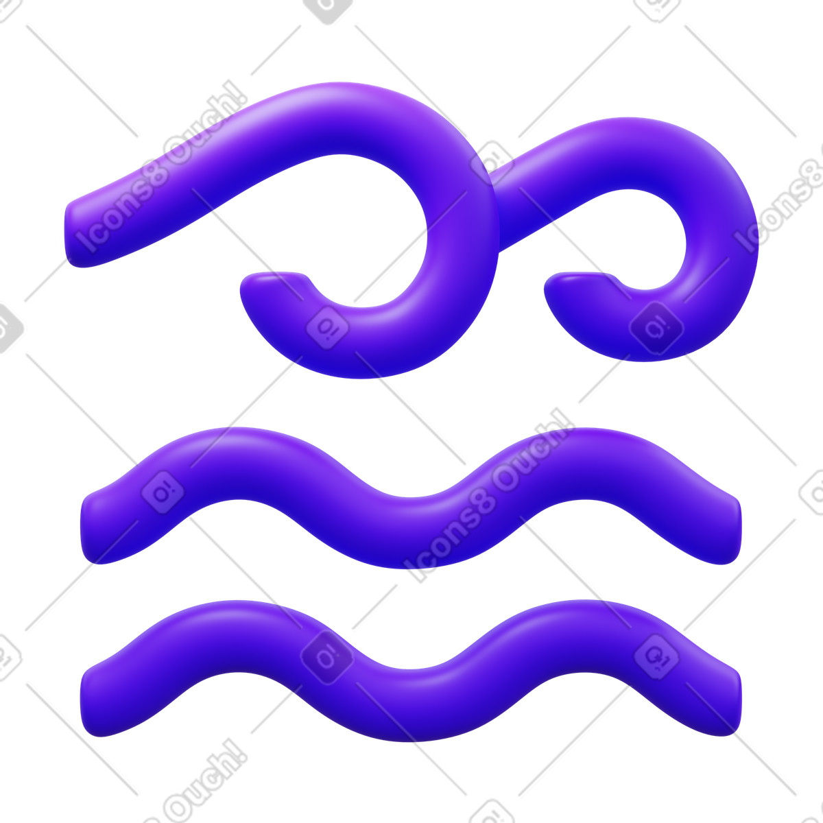 Water element illustration in 3D Fluency style download in PNG, SVG