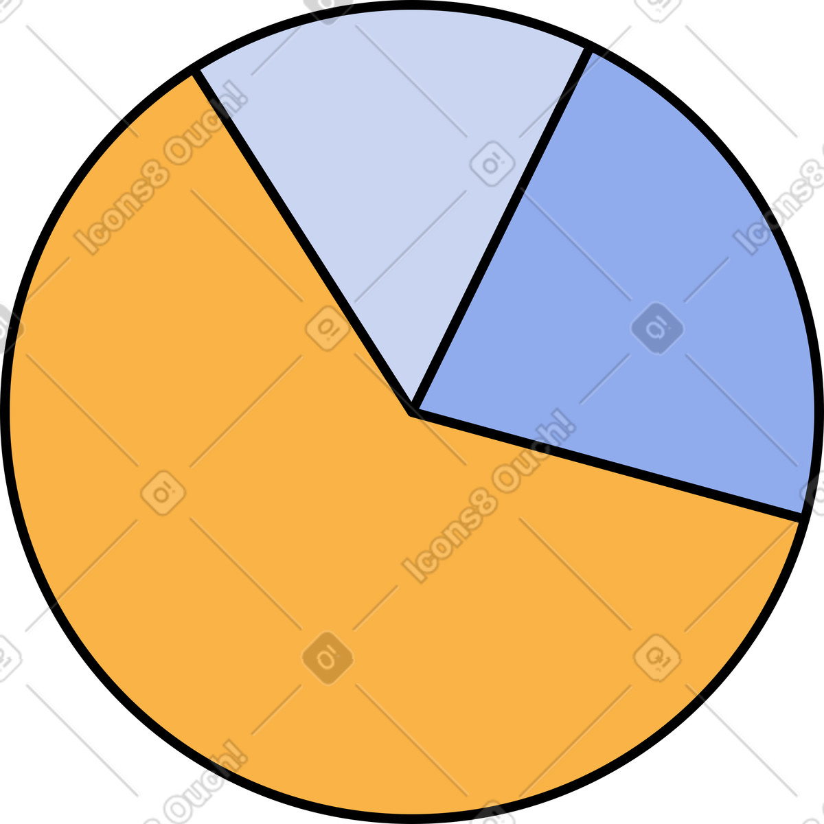 Pie chart illustration in Bloom style download in PNG, SVG