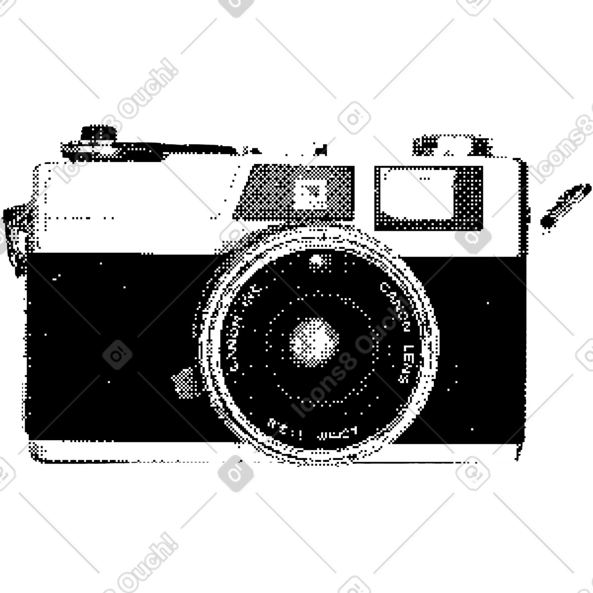 Bitmap スタイルの Film camera のイラストをPNG、SVG形式でダウンロード