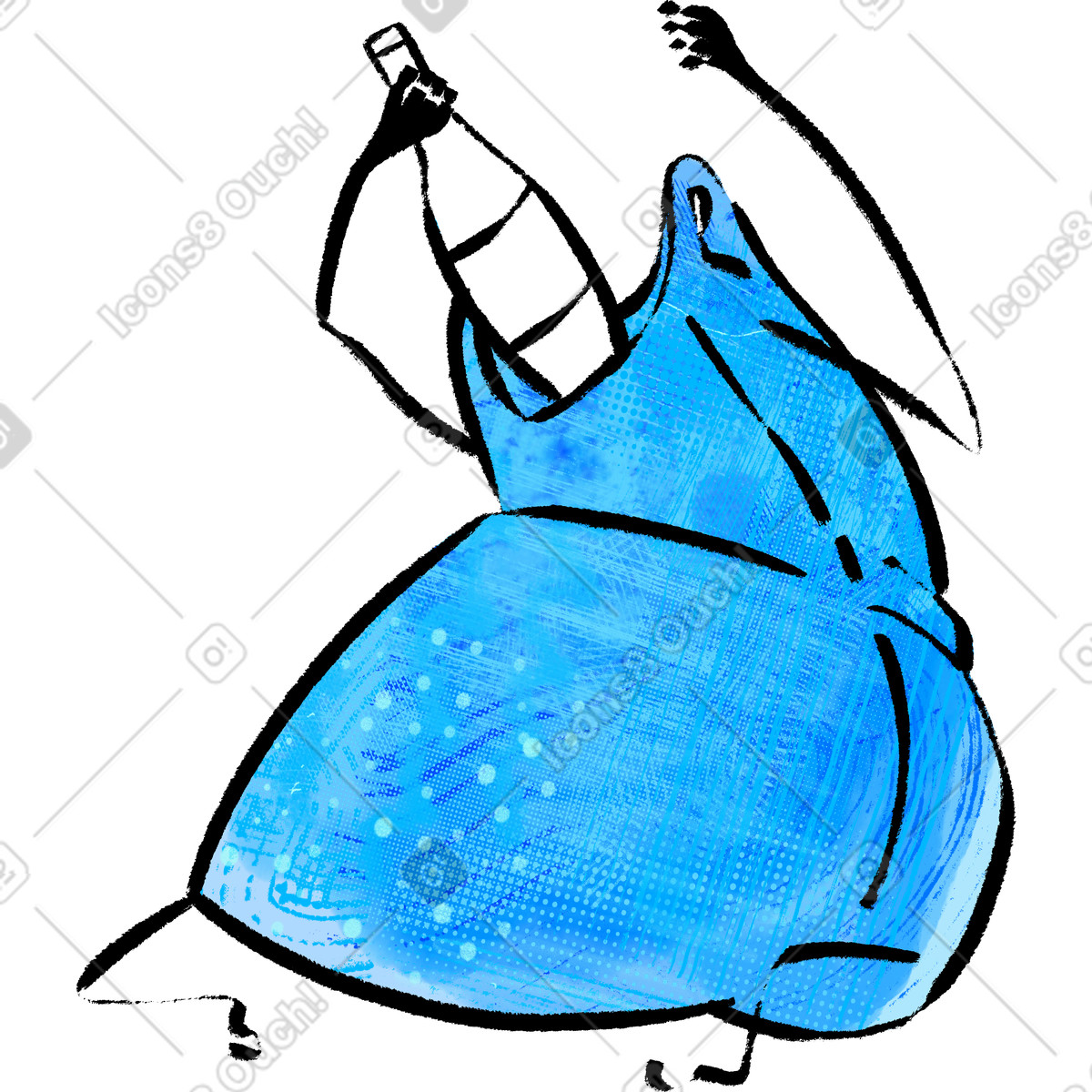 Ilustração de Bottle bag em no estilo Doobry para baixar em PNG, SVG