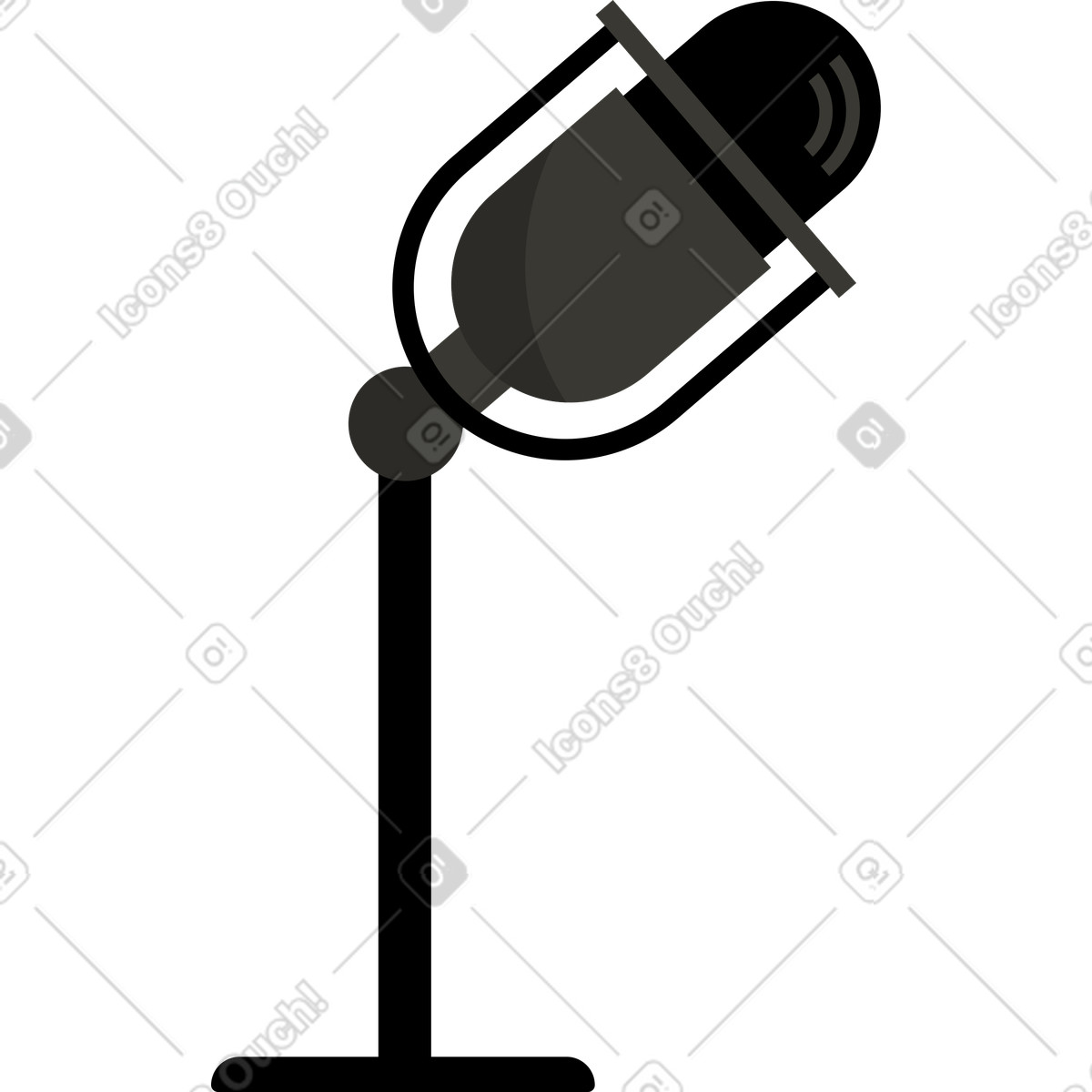Lagom 스타일의 팟캐스트 마이크 소형 일러스트레이션 PNG, SVG 다운로드