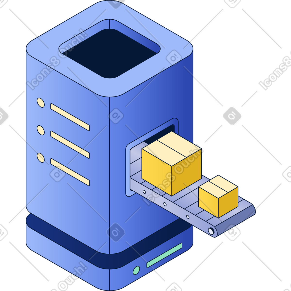 Technology plant with box illustration in Neat style download in PNG, SVG