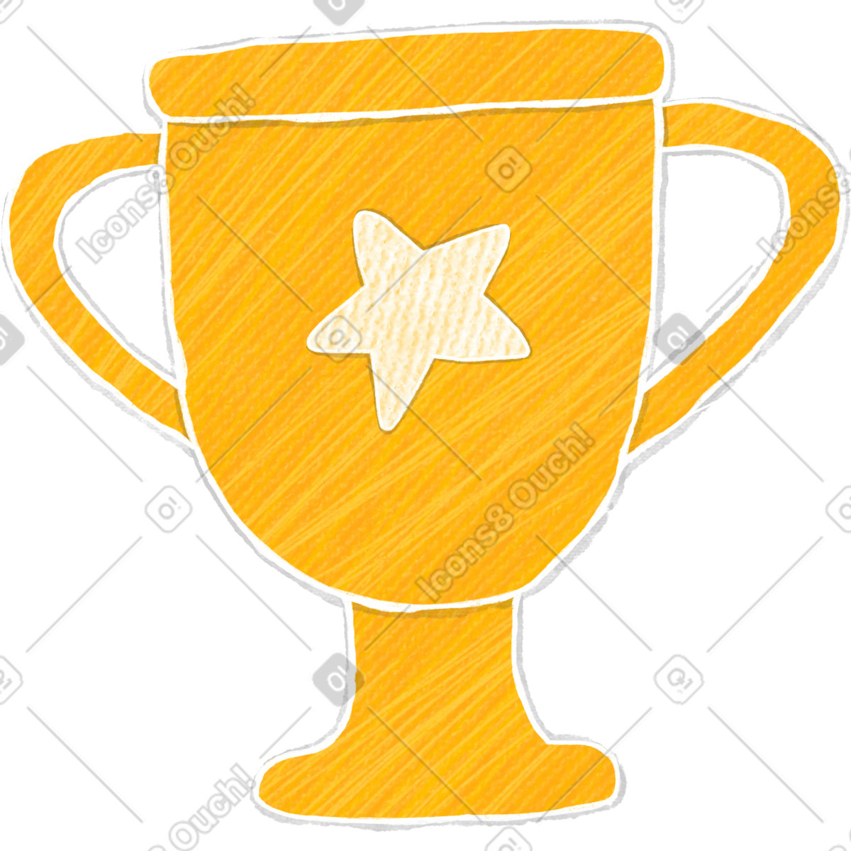 Yellow cup with a star illustrazione in stile Crafty scarica in PNG, SVG