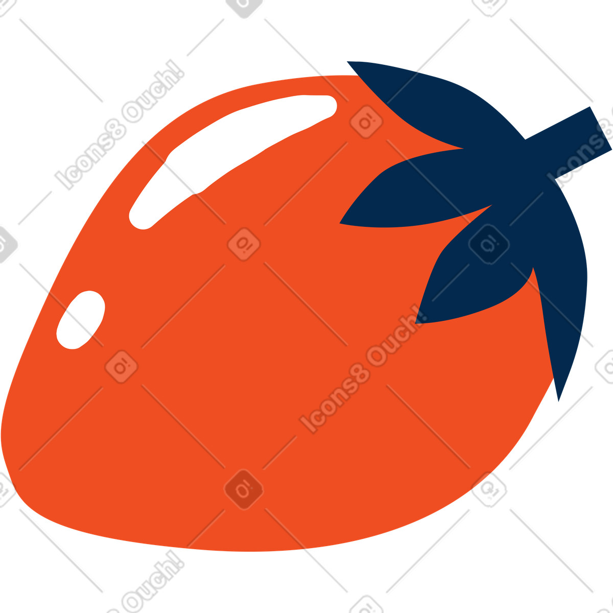 Flame スタイルの Strawberry のイラストをPNG、SVG形式でダウンロード