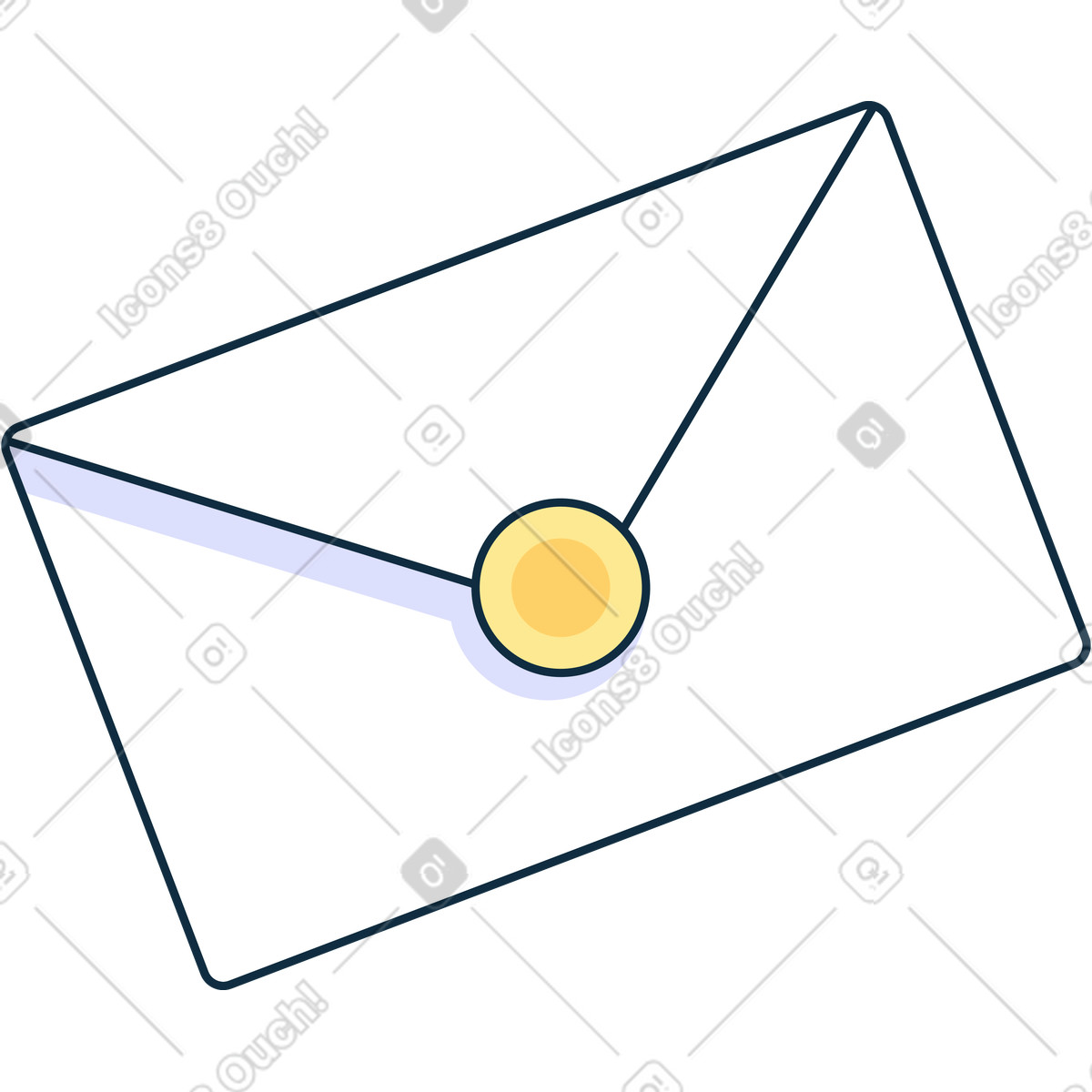 Envelope with seal illustration in Bubble gum style download in PNG, SVG