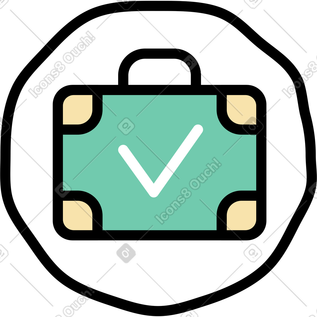 Ilustração de Ícone emprego obtido com sucesso em no estilo Notes para baixar em PNG, SVG