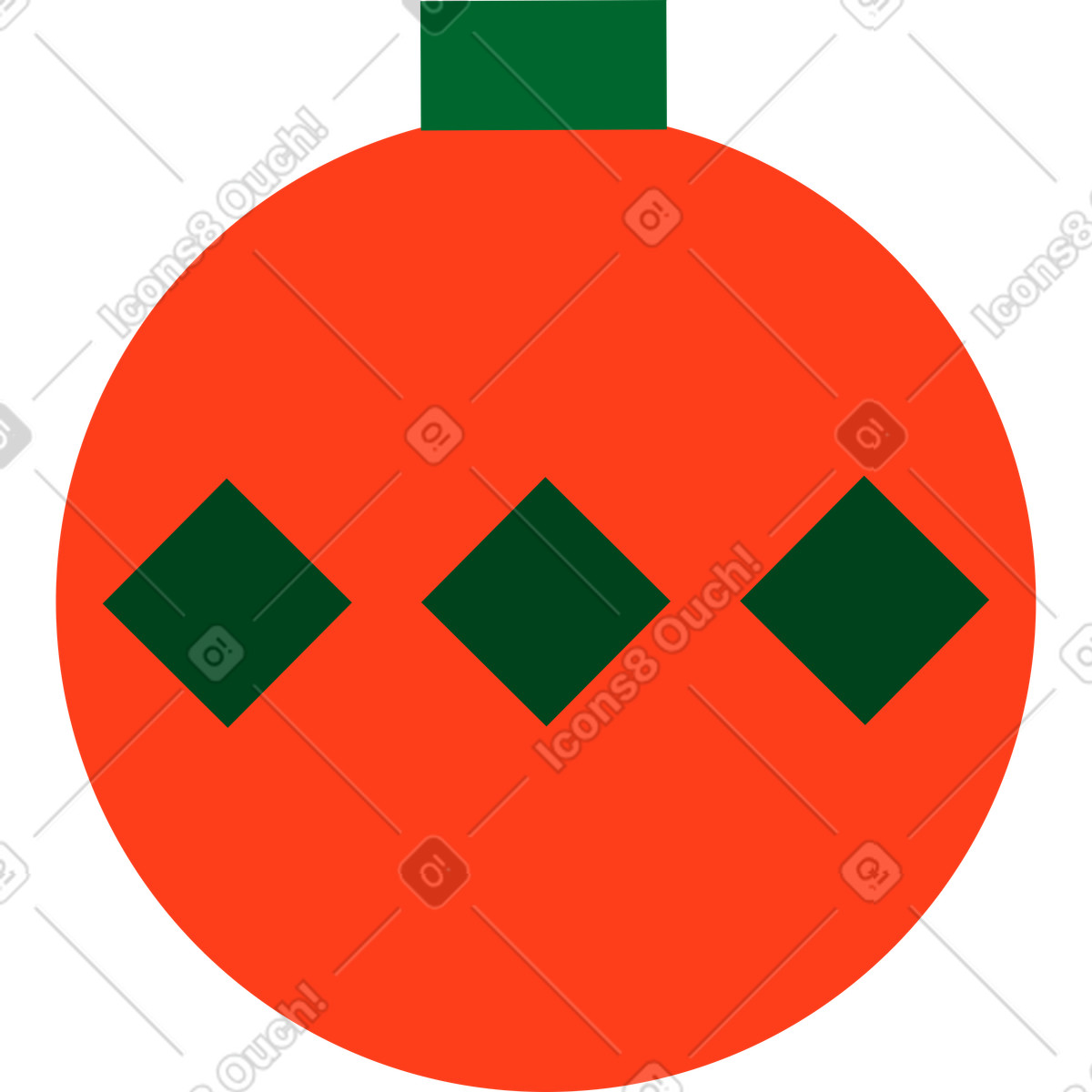 Red christmas bauble with rhombuses illustration in Typography style download in PNG, SVG