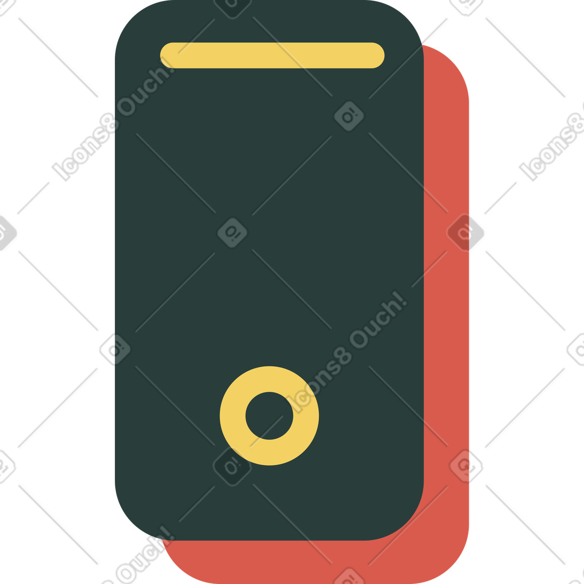 Ilustração de Telefone preto em no estilo Macaroni para baixar em PNG, SVG