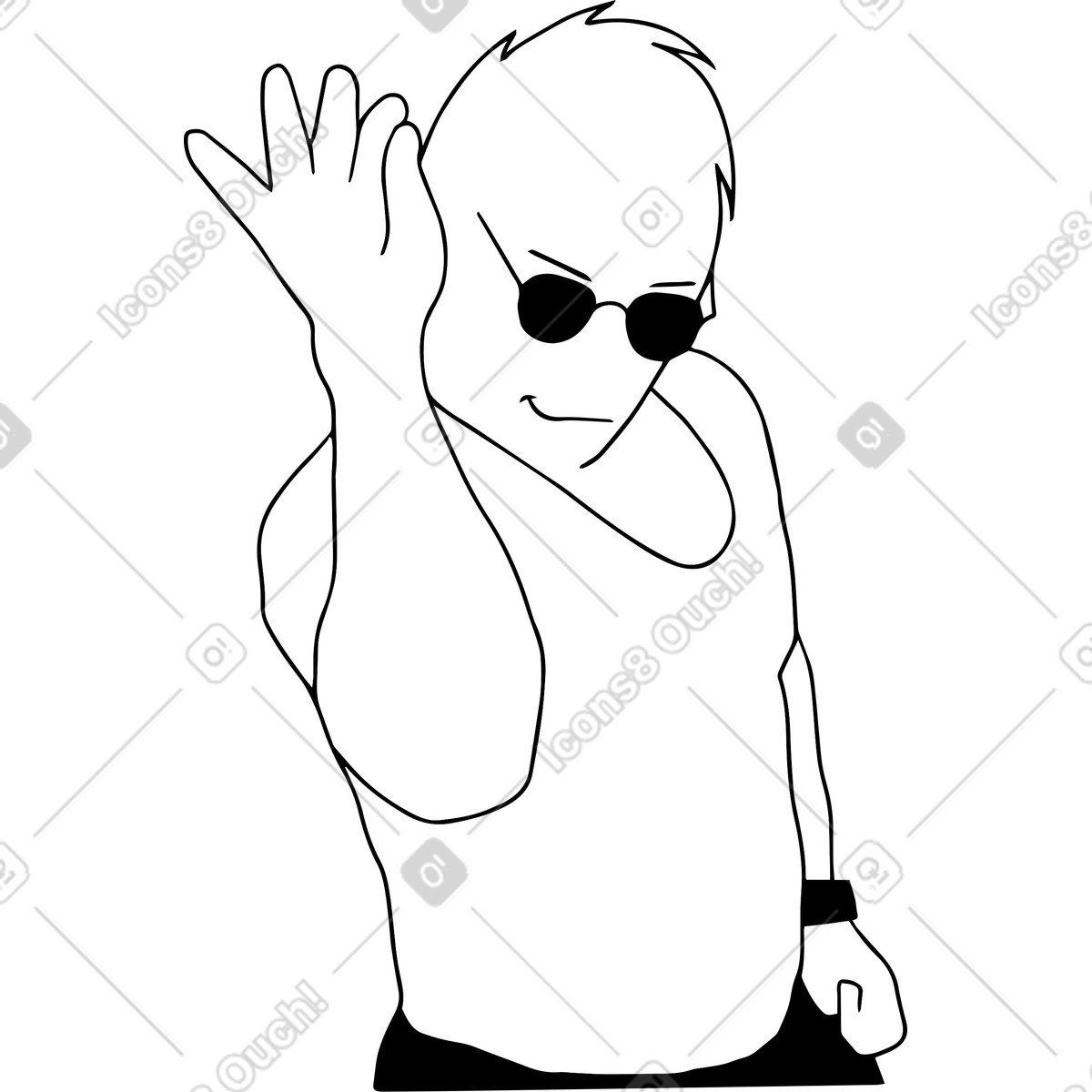 Cool guy trying to add something illustration in Dudes style download in PNG, SVG