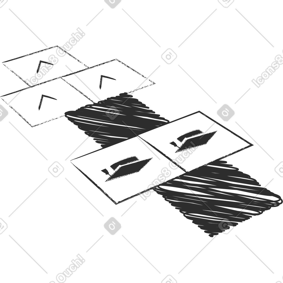 Hopscotch illustration in Graphite style download in PNG, SVG
