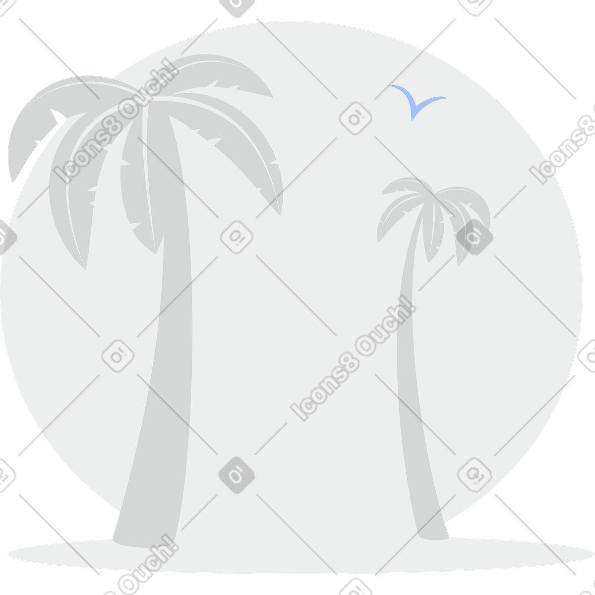 Background beach with palm trees illustrazione in stile Clip scarica in PNG, SVG