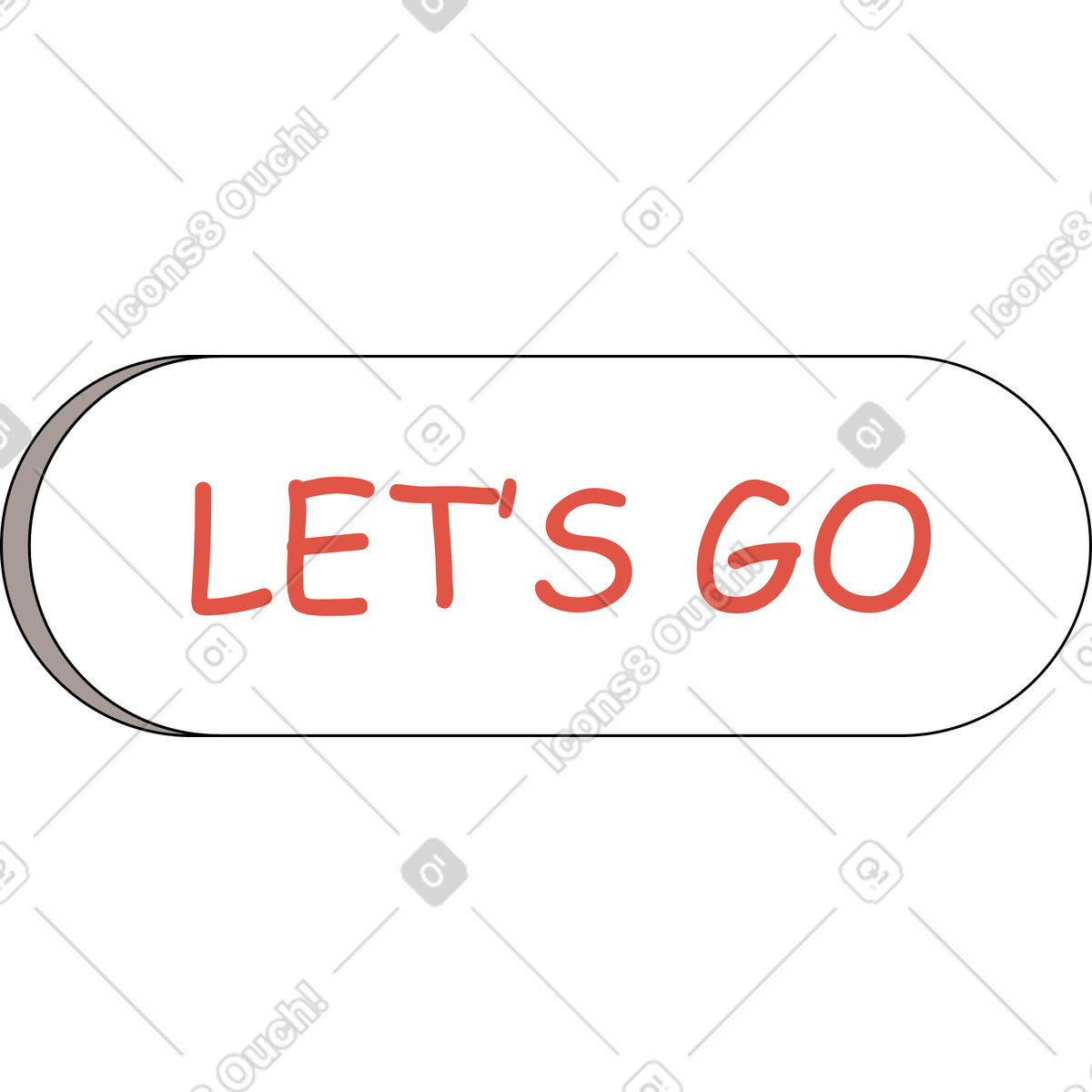 Ilustración Botón vamos en estilo Sitcom a descargar en PNG y SVG