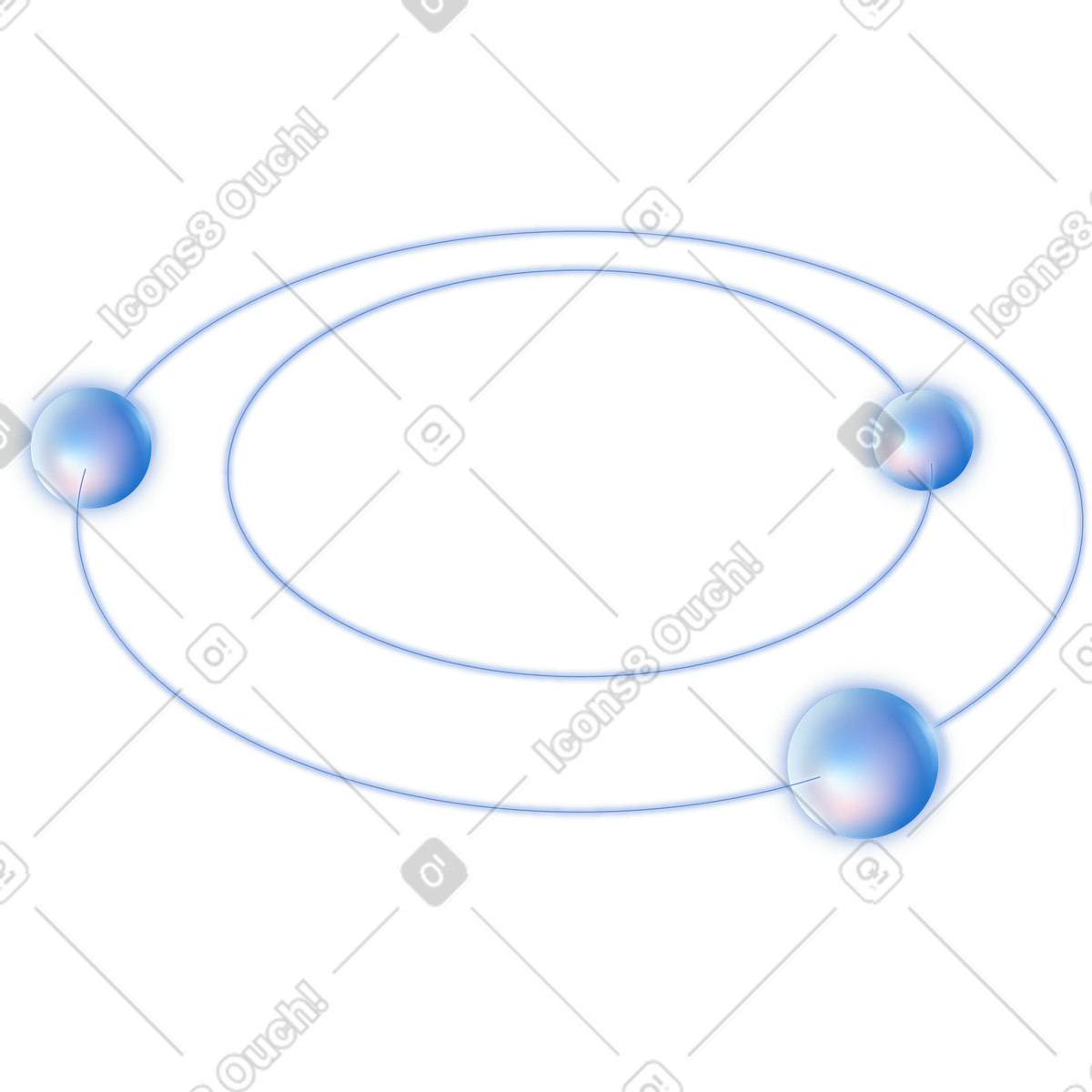 Dimension スタイルの Orbiting tasks workflow diagram showing circular process with three stages のイラストをPNG、SVG形式でダウンロード