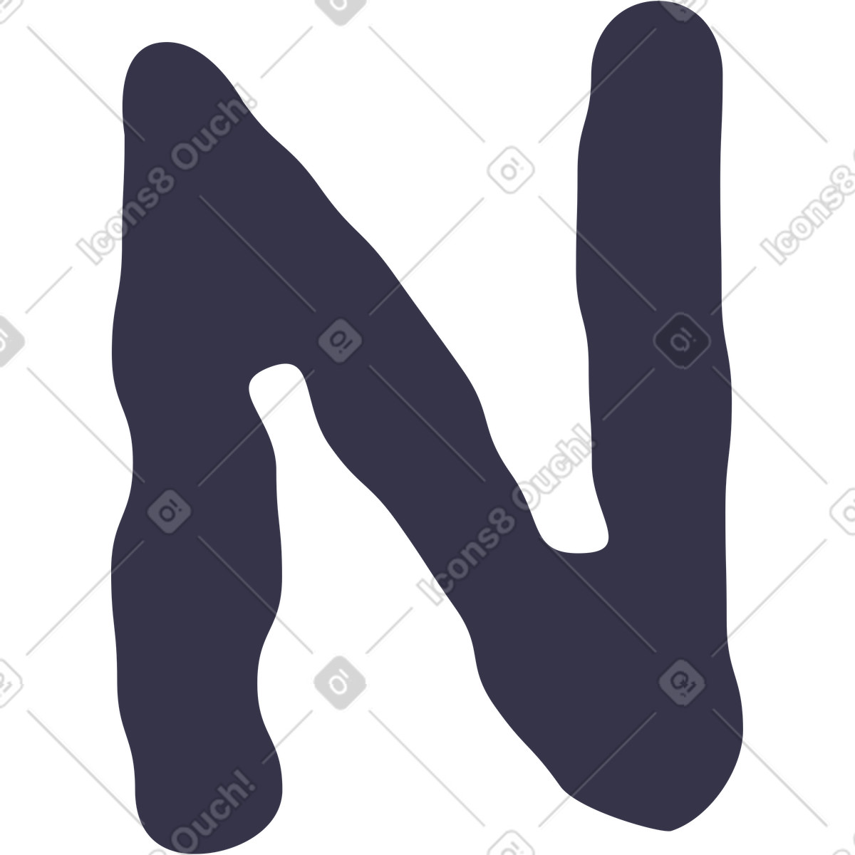 Stripy スタイルの Letter n のイラストをPNG、SVG形式でダウンロード