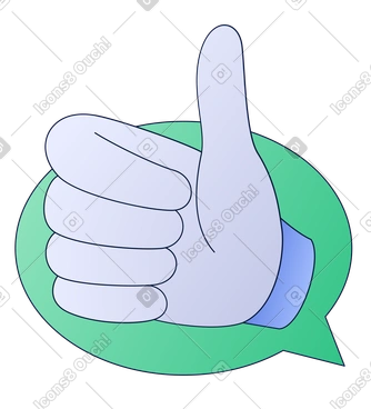 말풍선에 엄지손가락을 치켜올림 PNG, SVG