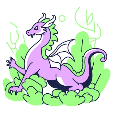 An intricate sculpture of a mythical creature is positioned in a lush garden. The creature has a gracefully curved body, with detailed features resembling a dragon, complete with delicate wings made from overlapping leaves. The head is adorned with leaf-shaped horns and intricate patterns carved into the foliage. Around the base of the sculpture, various shades of green leaves are arranged, creating a natural support structure. Sunlight filters through the surrounding trees, casting gentle shadows on the sculpture, highlighting its intricate details.