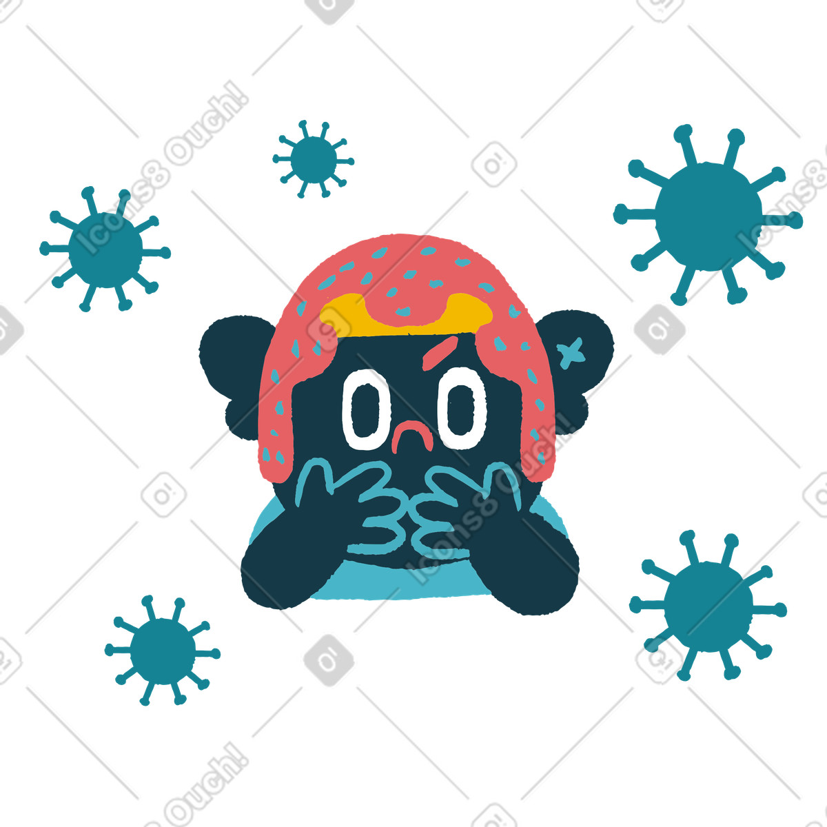 Flamenco スタイルの ウイルスが多すぎる のイラストをPNG、SVG形式でダウンロード