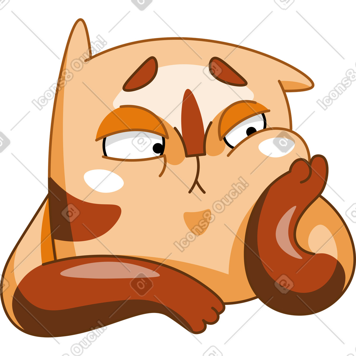 Cat illustration in Kitekat style download in PNG, SVG