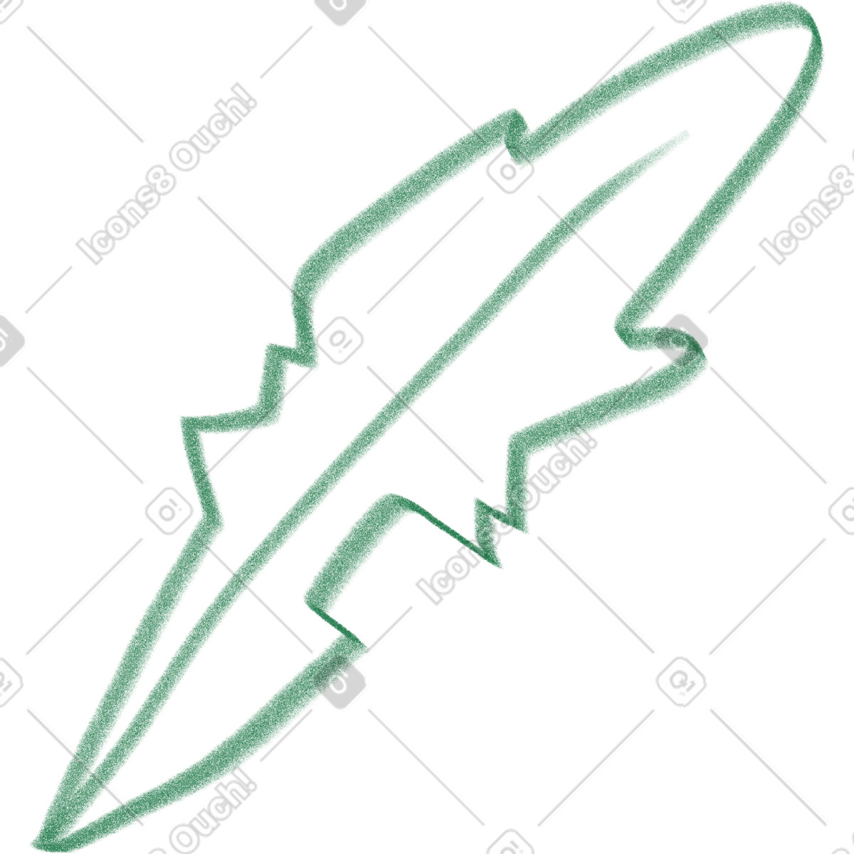Ilustración Green dandelion leaf en estilo Doodle a descargar en PNG y SVG