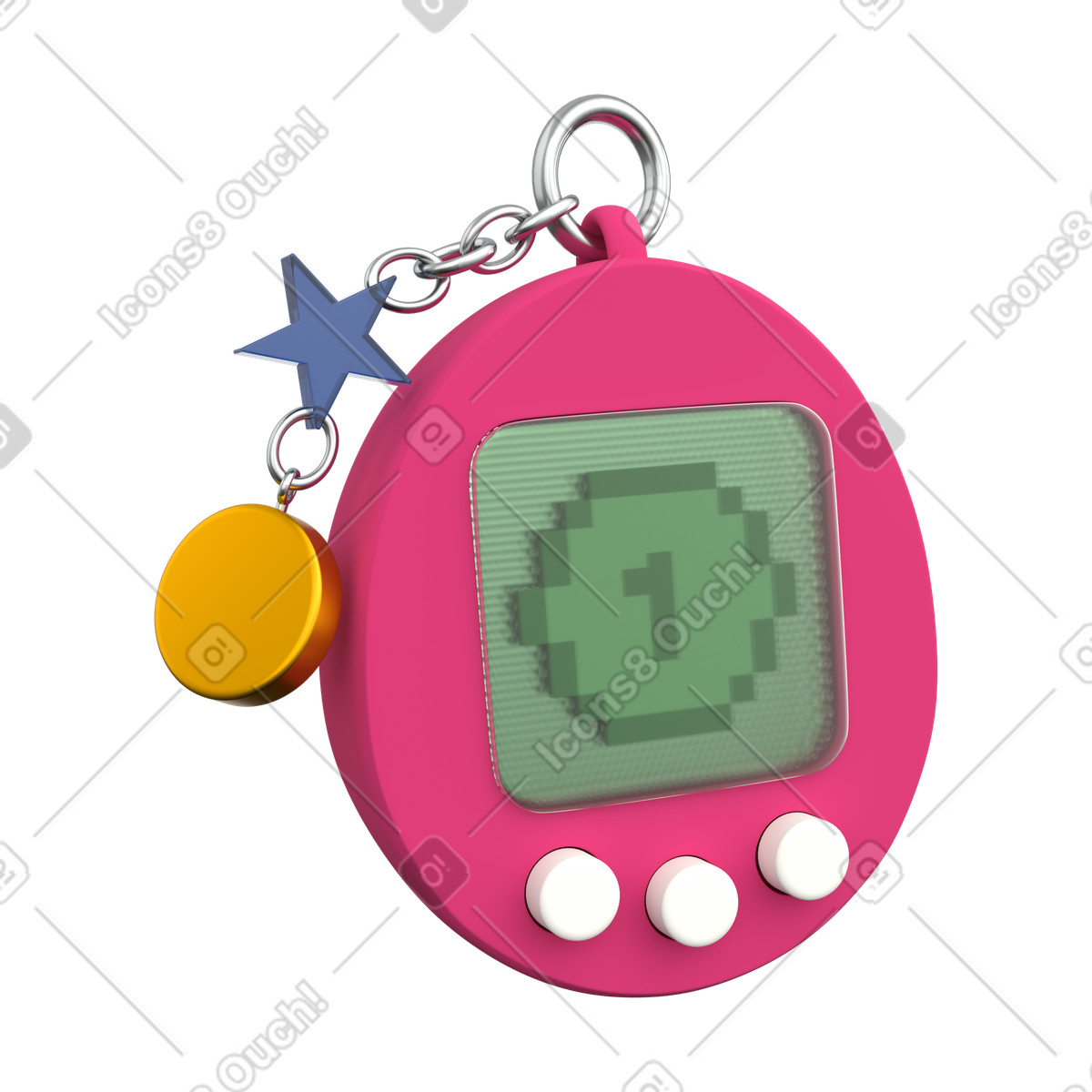 Tamagotchi with pixel coin, Personal savings, mMoney tracking, Budget gamification illustration in 3D Grid style download in PNG, SVG