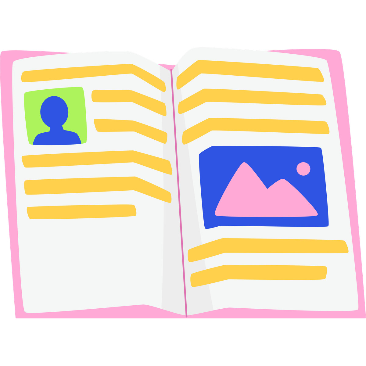 Ilustración Pink picture book en estilo Bouncy a descargar en PNG y SVG