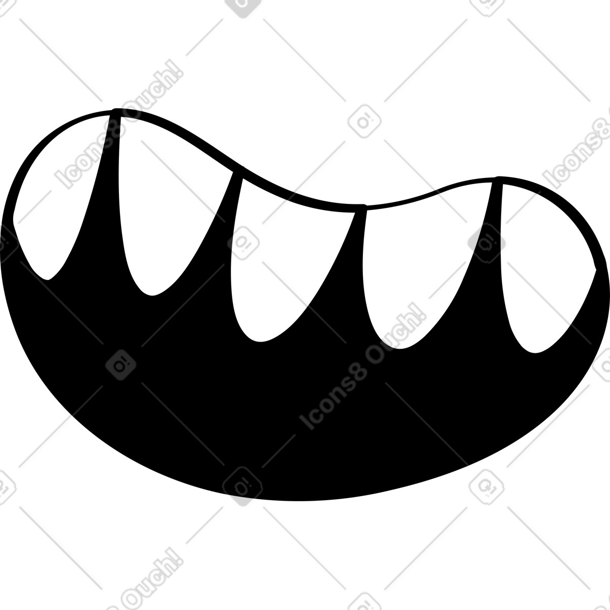 Mouth illustration in Looney style download in PNG, SVG